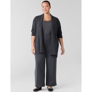 Eileen Fisher Washable Flex Ponte Wide Trouser Tencel Lyocell Stretch Pant Sz L